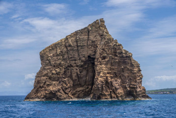 Azores, rocks of Ilheu Deitado in front of Pico