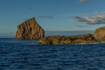 Azores, rocks of Ilheu Deitado in front of Pico