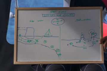 Azores, dive map Urzelina Caves