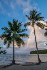 Philippines, rainbow at Ticao Island beach