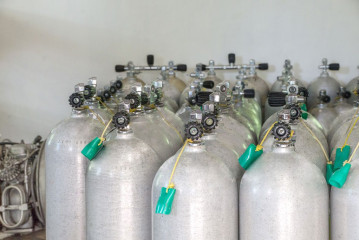 Dive Tanks, Seabreeze Resort, Bunaken Island, Manado, Indonesia