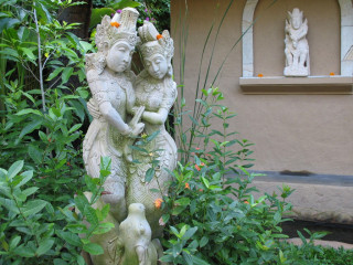 Indonesia, Bali, Garden with Statues