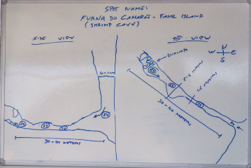 Azores, dive map Furna Do Camarao Shrimp Cave