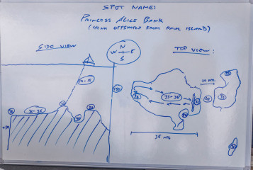 Azores, dive map Princess Alice Banks