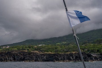 Azores, São Jorge, coast at Urseling Cave