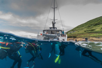 Azores, Horta, divesite Entres Montes with Saildive catamaran