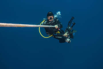 Azores, diver in open water at Princess Alice Banks