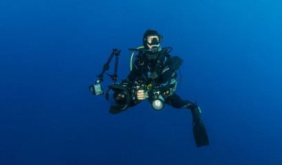 Azores, diver in open water at Princess Alice Banks