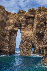Azores, rocks of Ilheu Deitado in front of Pico
