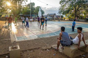 Philippines, Palawan, Puerto Princesa, basketball players