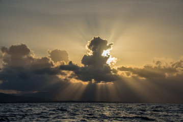 Philippines, sunset at Tubbataha Reef