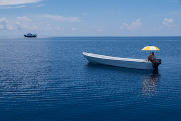 Philippines, dinghi boat, Tubbataha reef