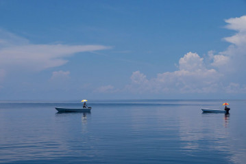 Philippines, dinghi boats, Tubbataha reef