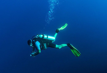 Philippines, diver at Tubbataha Reef