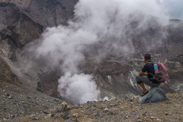 View into Crater of Mt. Lokon, Manado, Indonesia