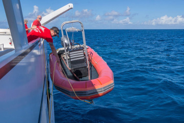 Dominican Republic, Silverbanks - raft motorboat